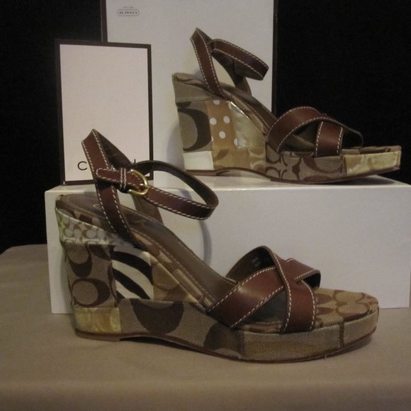Coach Alina Patchwork Wedge 8.5 - Picture 2 of 8